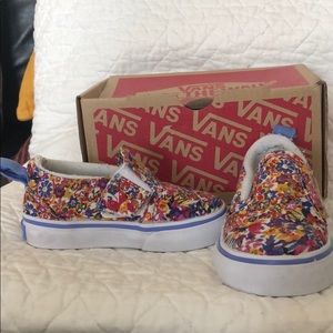Vans, slip-on, floral print, toddler